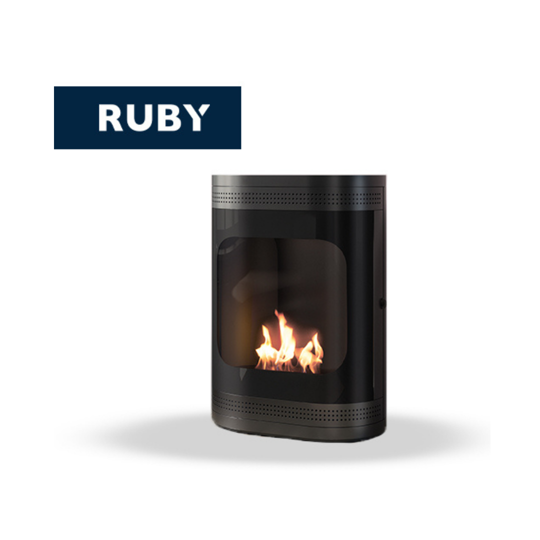 Cheminée à bioéthanol murale TECNOAIR SYSTEM Ruby, modèle VERONA 3,0 kW - Blanche