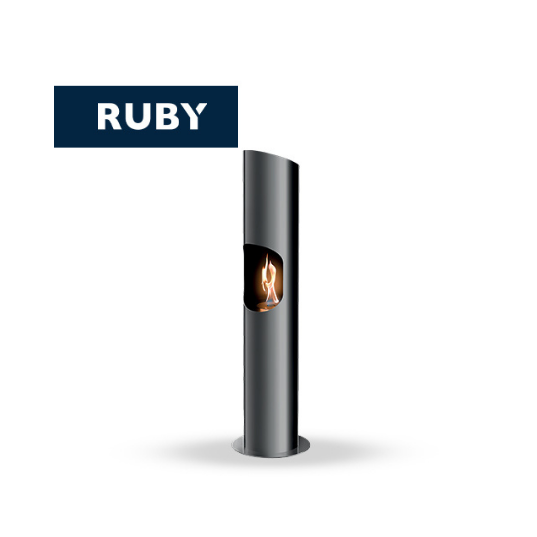 Cheminée à bioéthanol murale TECNOAIR SYSTEM Ruby, modèle VERONA 3,0 kW - Blanche