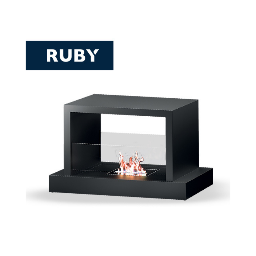 Cheminée à bioéthanol murale TECNOAIR SYSTEM Ruby, modèle VERONA 3,0 kW - Blanche