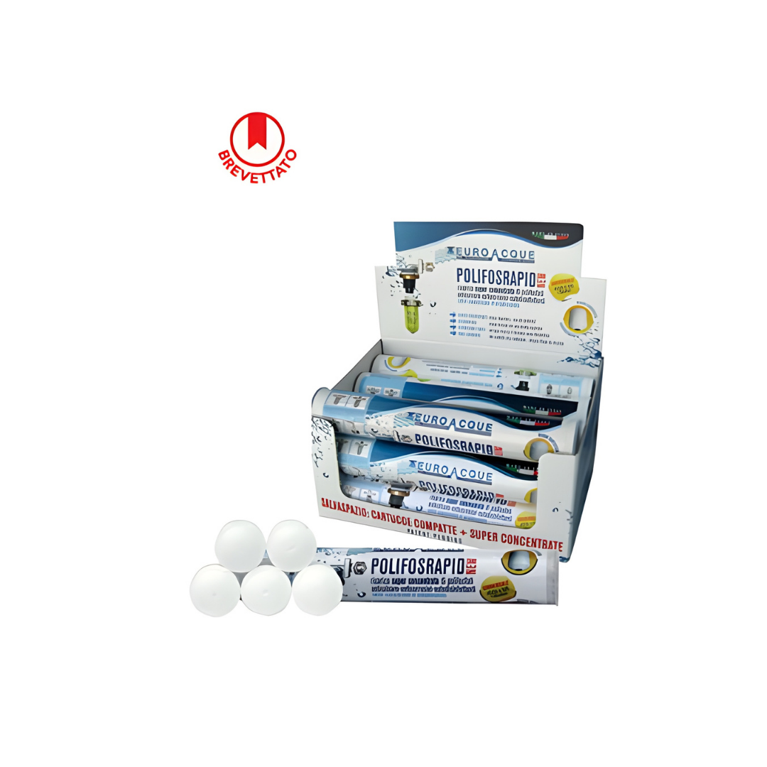 Euroacque POLIFOSRAPID Cartuccia di Polifosfato Tubo Da 5 Pastiglie - Cod. POLPHORA