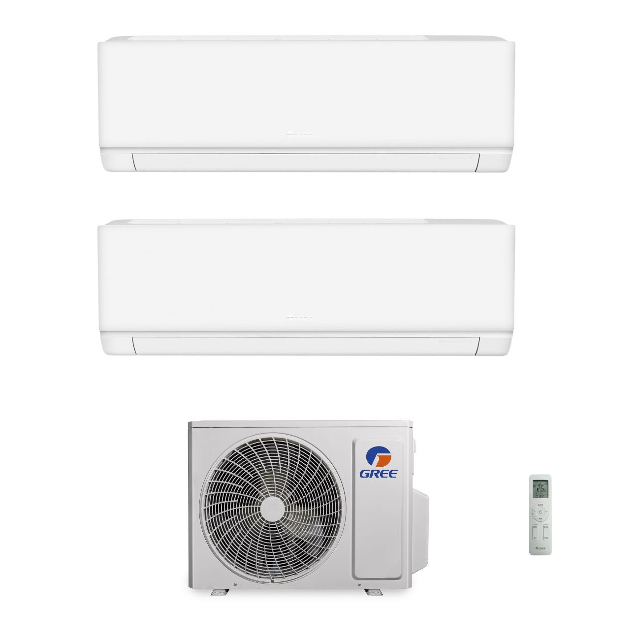 Condizionatore Climatizzatore Gree Dual Split Inverter R-32 Modello Cosmo 9000+12000 BTU Wi-Fi Integrato Con GWHD(18)NK6OO