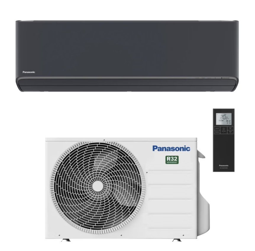 Panasonic Etherea Inverter Air Conditioner, Graphite Grey, R-32, 15,000 BTU, Wi-Fi, CS-XZ42ZKEW-H