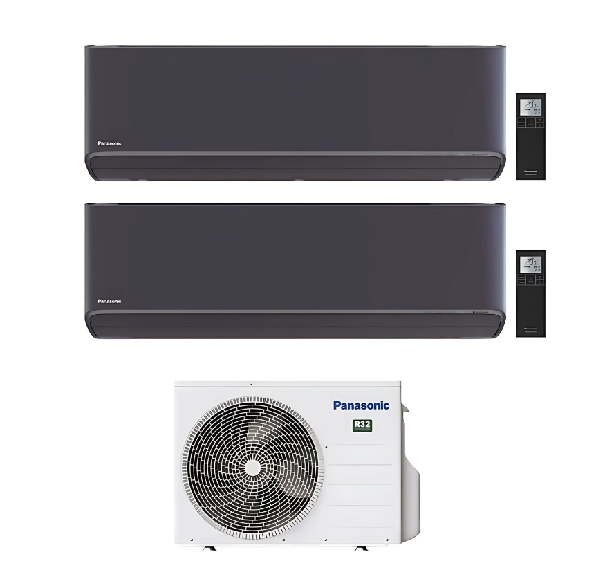 Condizionatore Climatizzatore Panasonic Dual Split Inverter Etherea Grigio Grafite R-32 9000+9000 con CU-2Z41TBE Wi-Fi Integrato