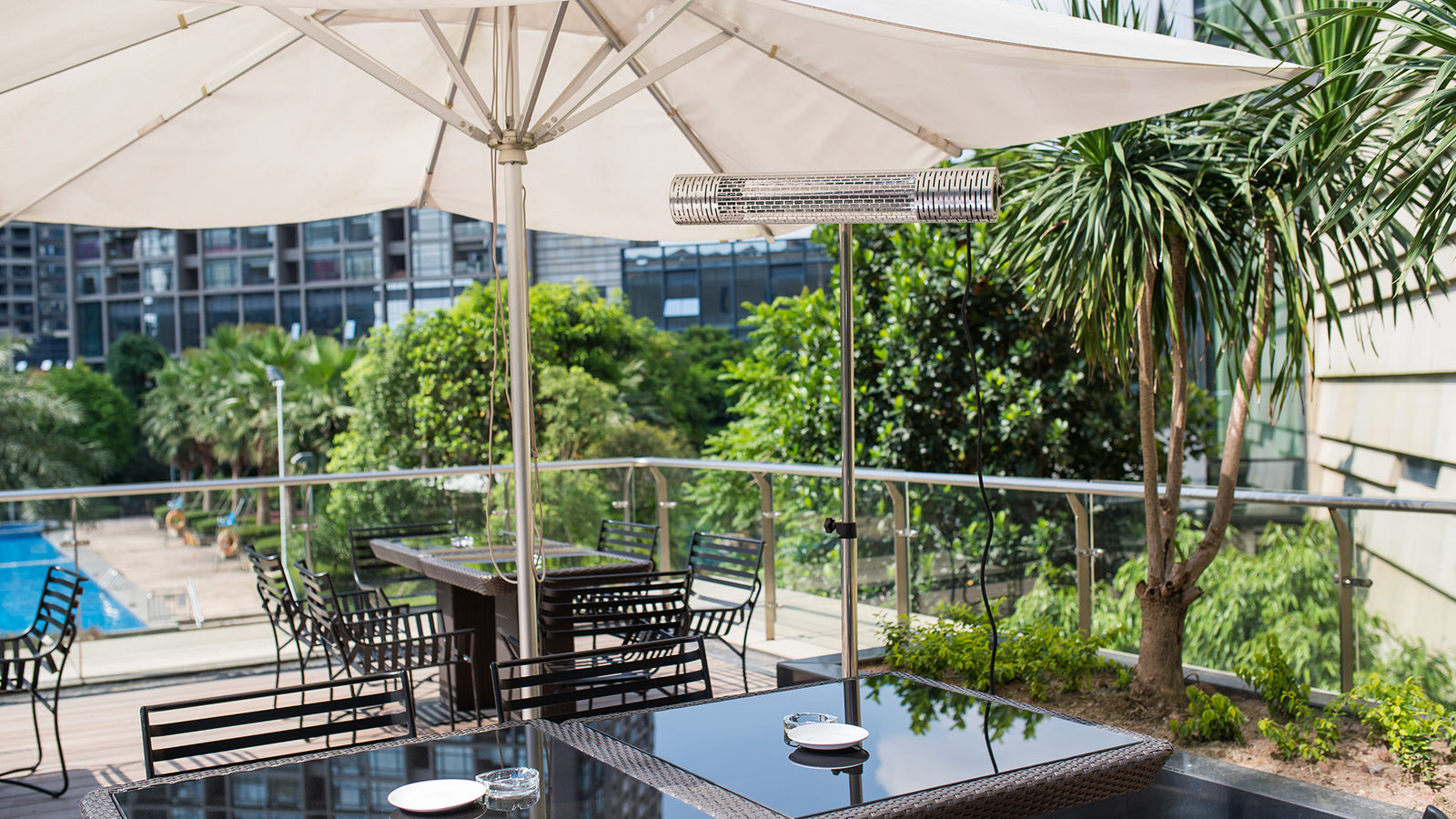 TECNO AIR SYSTEM Ruby Patio RFC-2000 Floor-Standing Infrared Heater - Silver - Outdoor