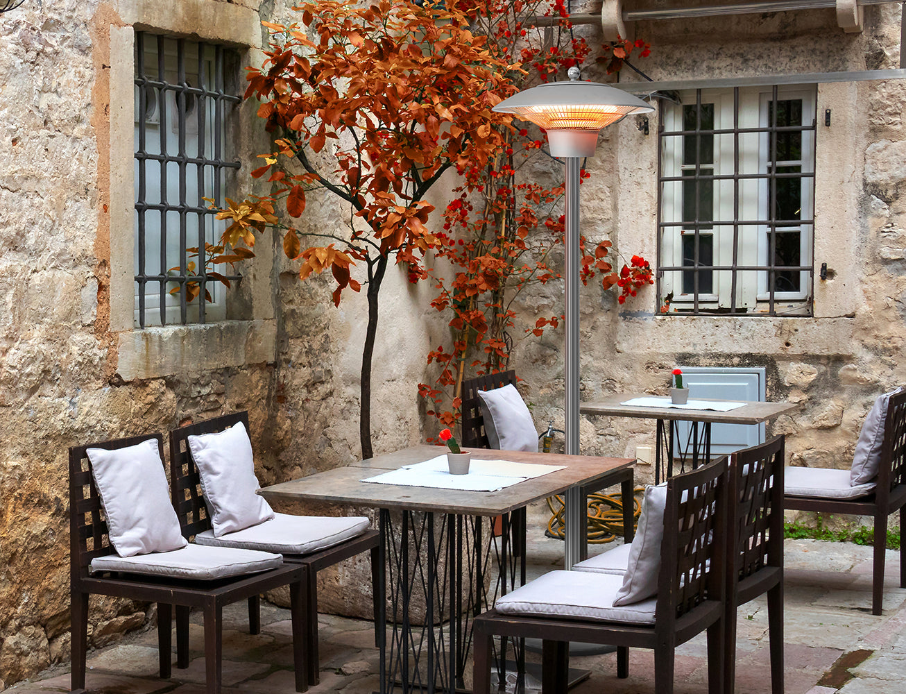 TECNO AIR SYSTEM Ruby Patio RP-1500 Floor-Standing Infrared Heater - Silver - Outdoor