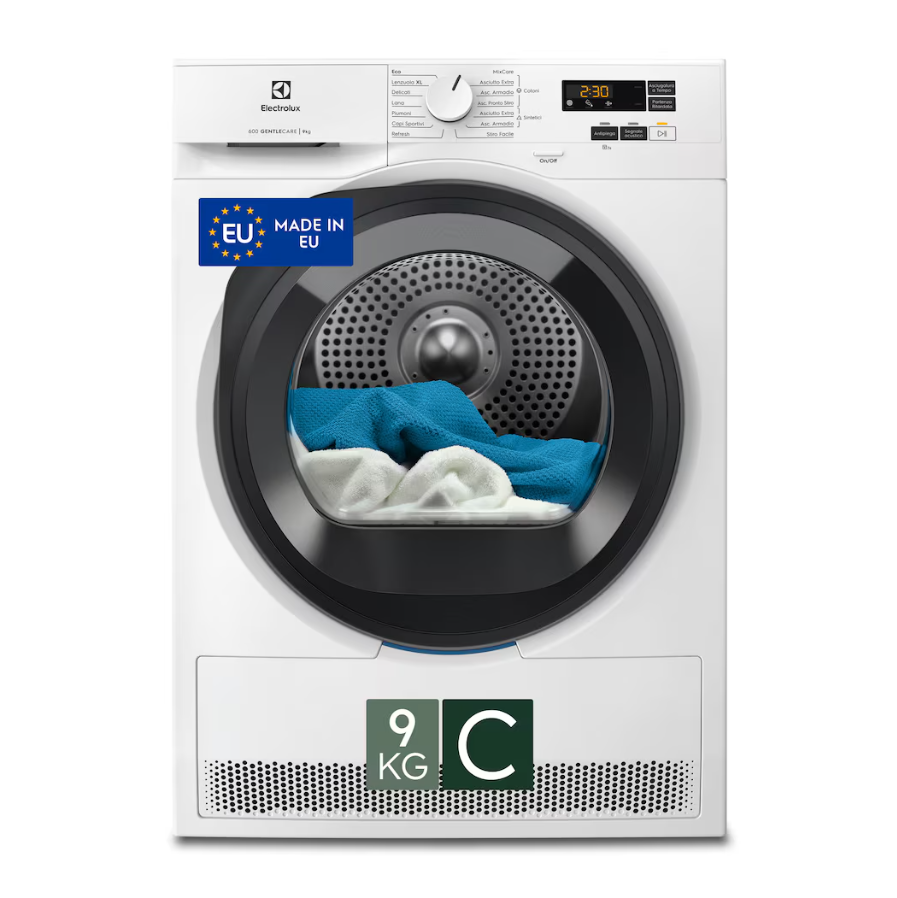 Asciugatrice Libera Installazione Caricamento Frontale Electrolux GentleCare 600 EW6H19G 9 kg A+++ Bianco