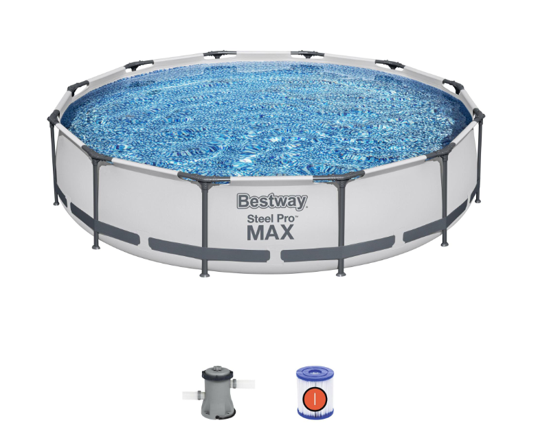 Piscine hors-sol ronde Bestway avec structure métallique 366 x 76 cm et pompe Mod. 56416 Steel Pro Frame