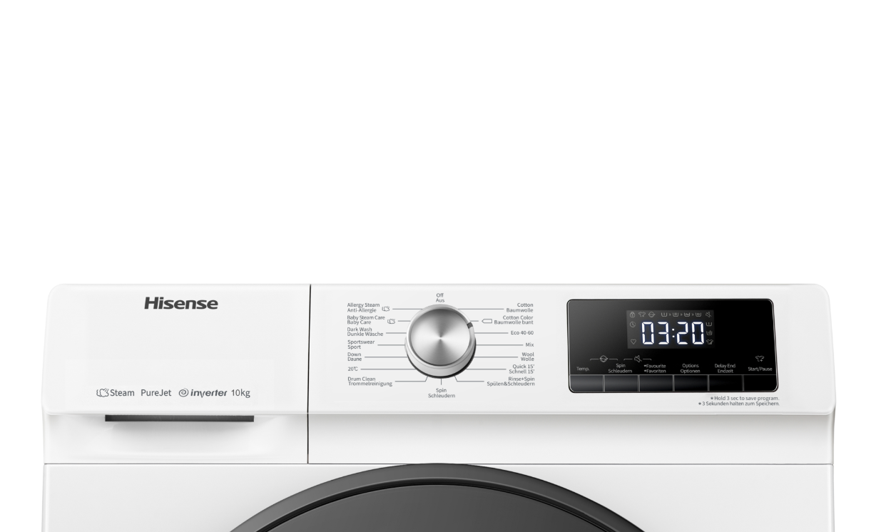 Hisense WFQA1014EVJM 10kg 1400rpm Front-Loading Freestanding Washing Machine White