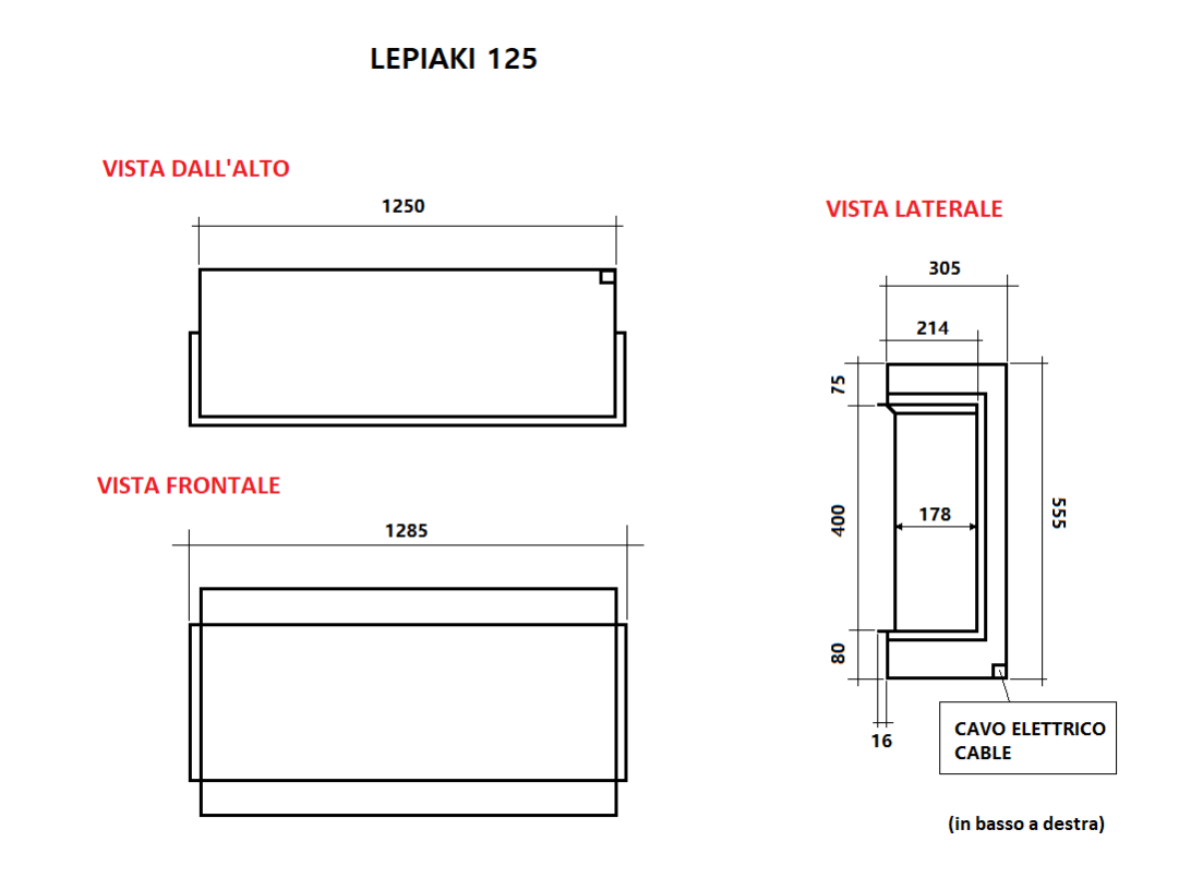 Camino Elettrico da Incasso MaisonFire Modello LEPIAKI 125