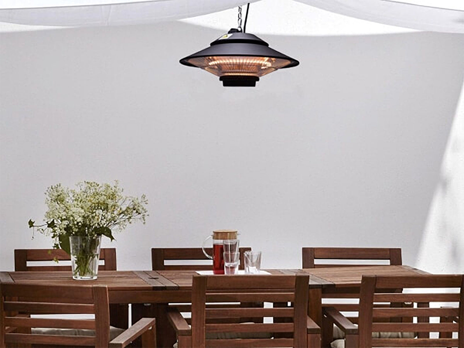 TECNO AIR SYSTEM Ruby Patio RGT-1500AP Infrared Pendant Heater - Black