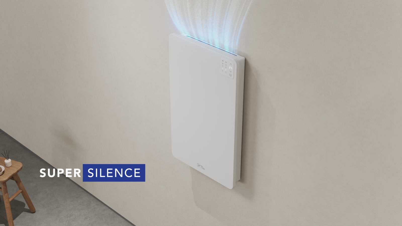 Ideal Clima Hydronic Terminal Model Yoga 350 Thickness 9 cm Code TYG03D - Optional Wi-Fi and On-Board Control Included (Towel Holder Not Included)