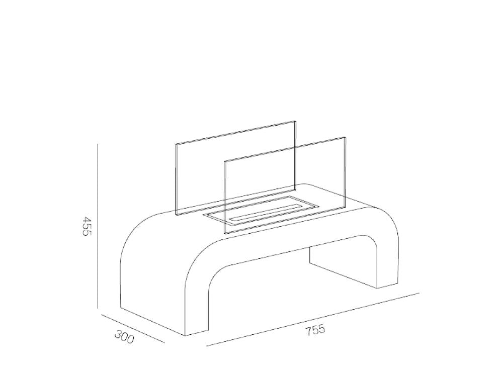 Cheminée à bioéthanol murale TECNOAIR SYSTEM Ruby, modèle VERONA 3,0 kW - Blanche