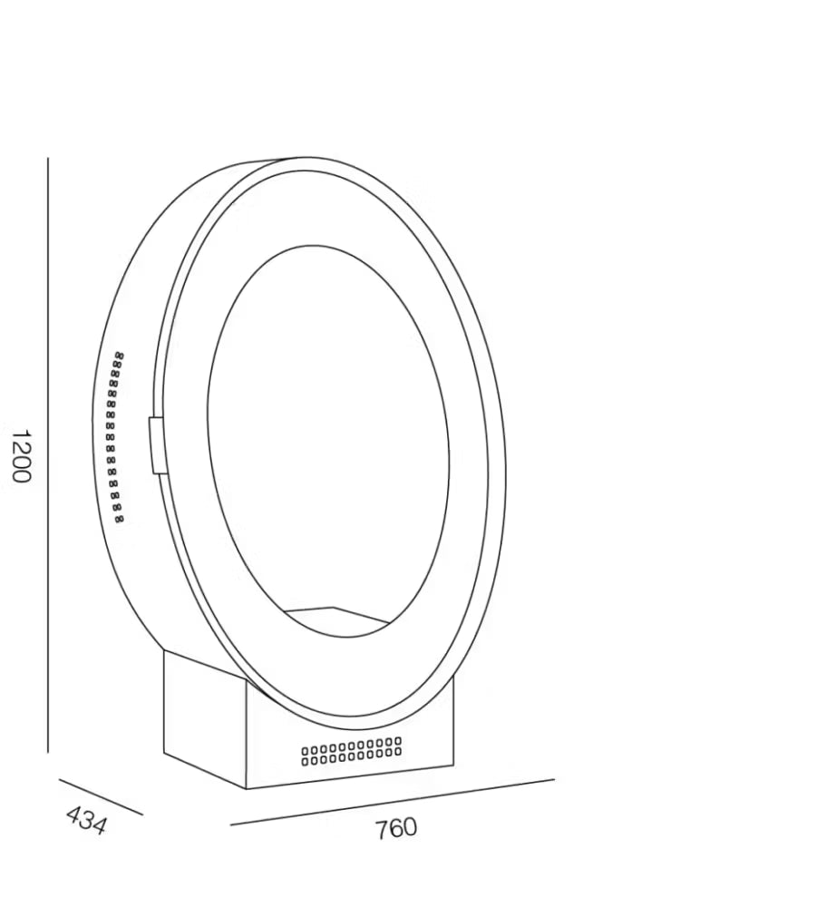 TECNOAIR SYSTEM Camino a Bioetanolo Ruby da Pavimento Modello OSAKA Da 3,0 kW - Colore Nero