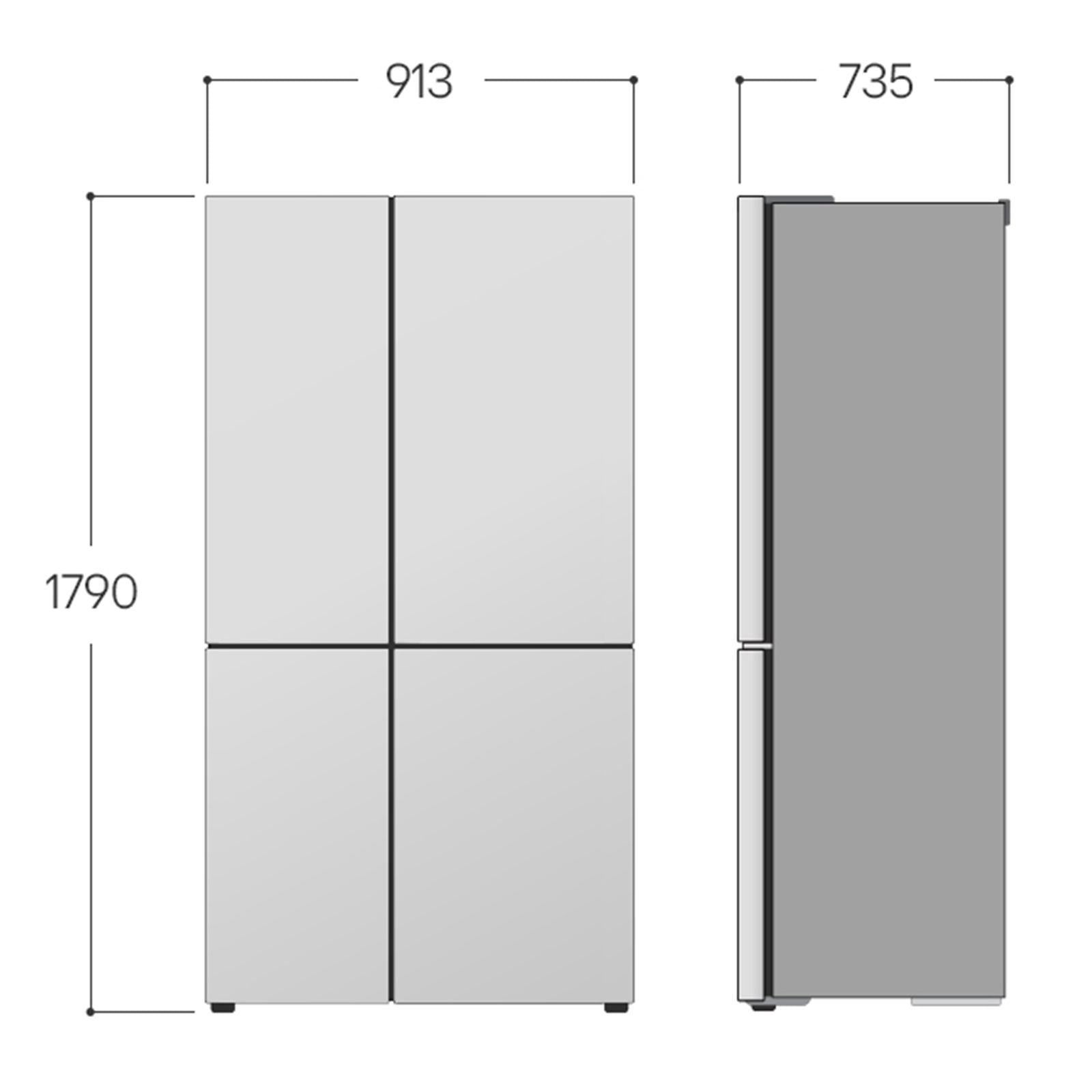 Frigorifero Side-by-Side Libera Installazione LG InstaView GSVV80PYLL 655L Classe E Argento