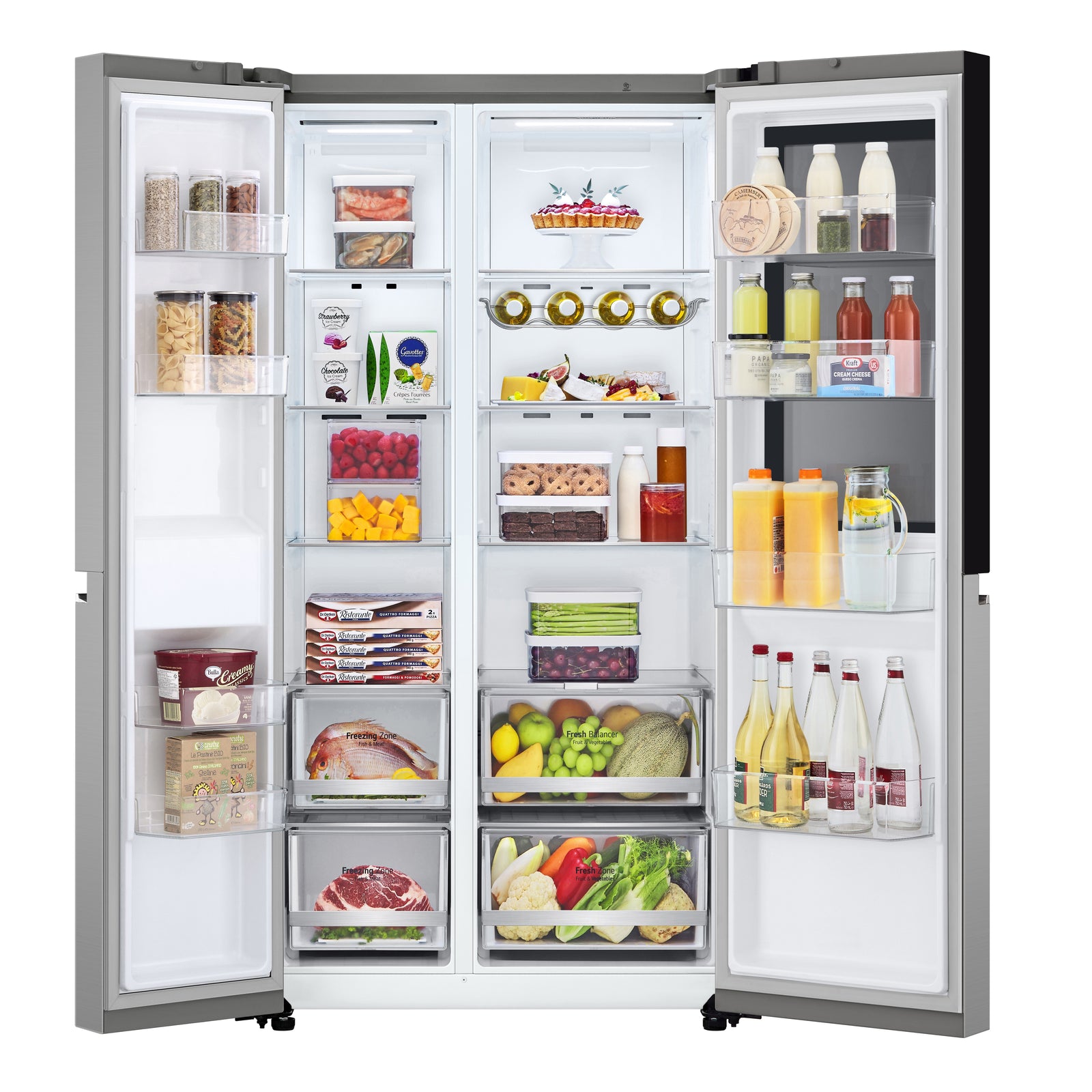 Frigorifero Side-by-Side Libera Installazione LG InstaView GSVV80PYLL 655L Classe E Argento