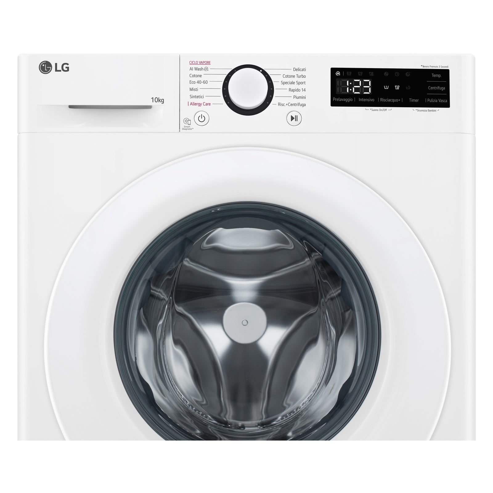 Lavatrice a Vapore Libera Installazione Caricamento Frontale LG F4R3010NSWW 10kg AI DD Classe A 1400 giri/min