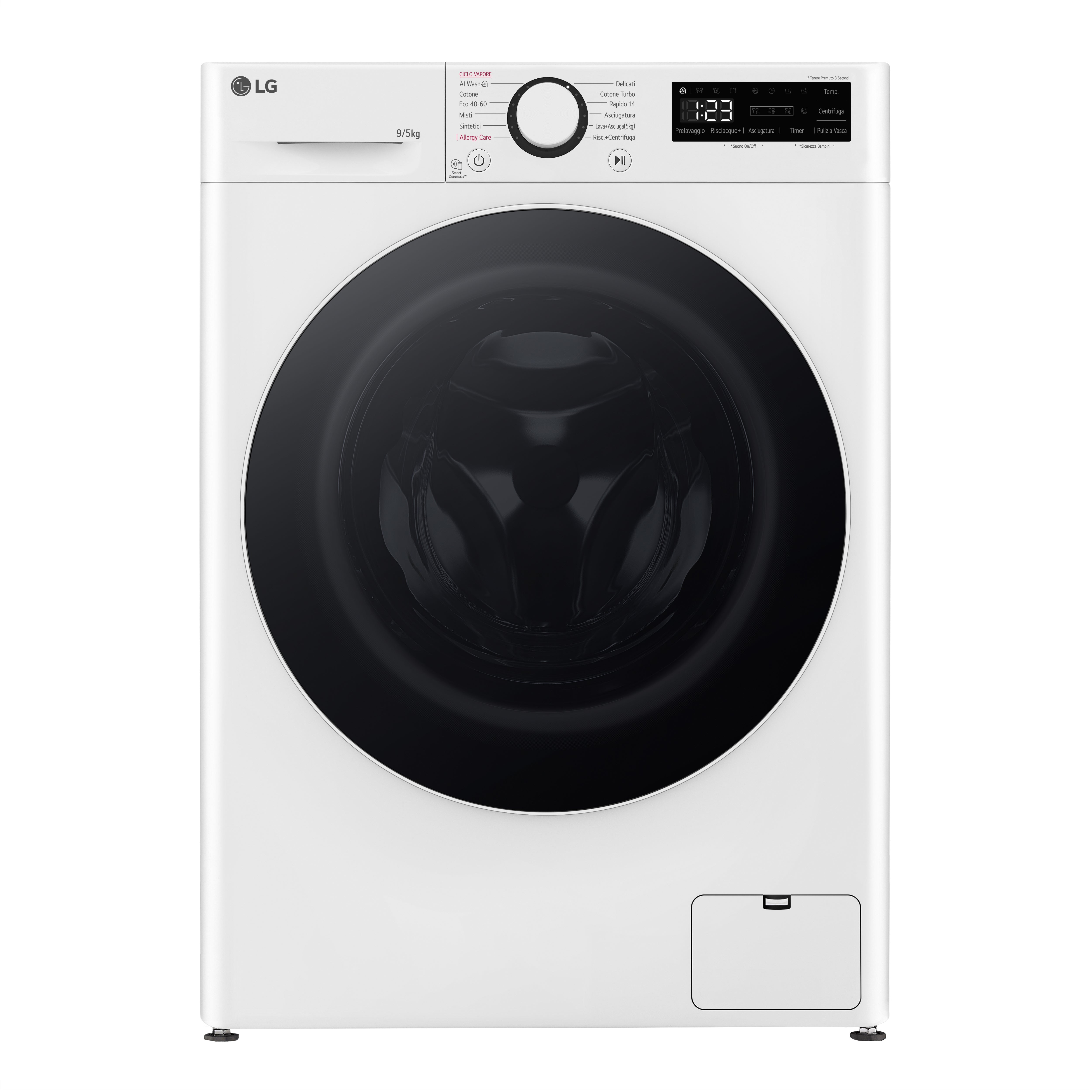 Lavasciuga Libera Installazione Caricamento Frontale LG D2R5S09TSWW Slim 9/5kg AI DD Classe E 1200 giri