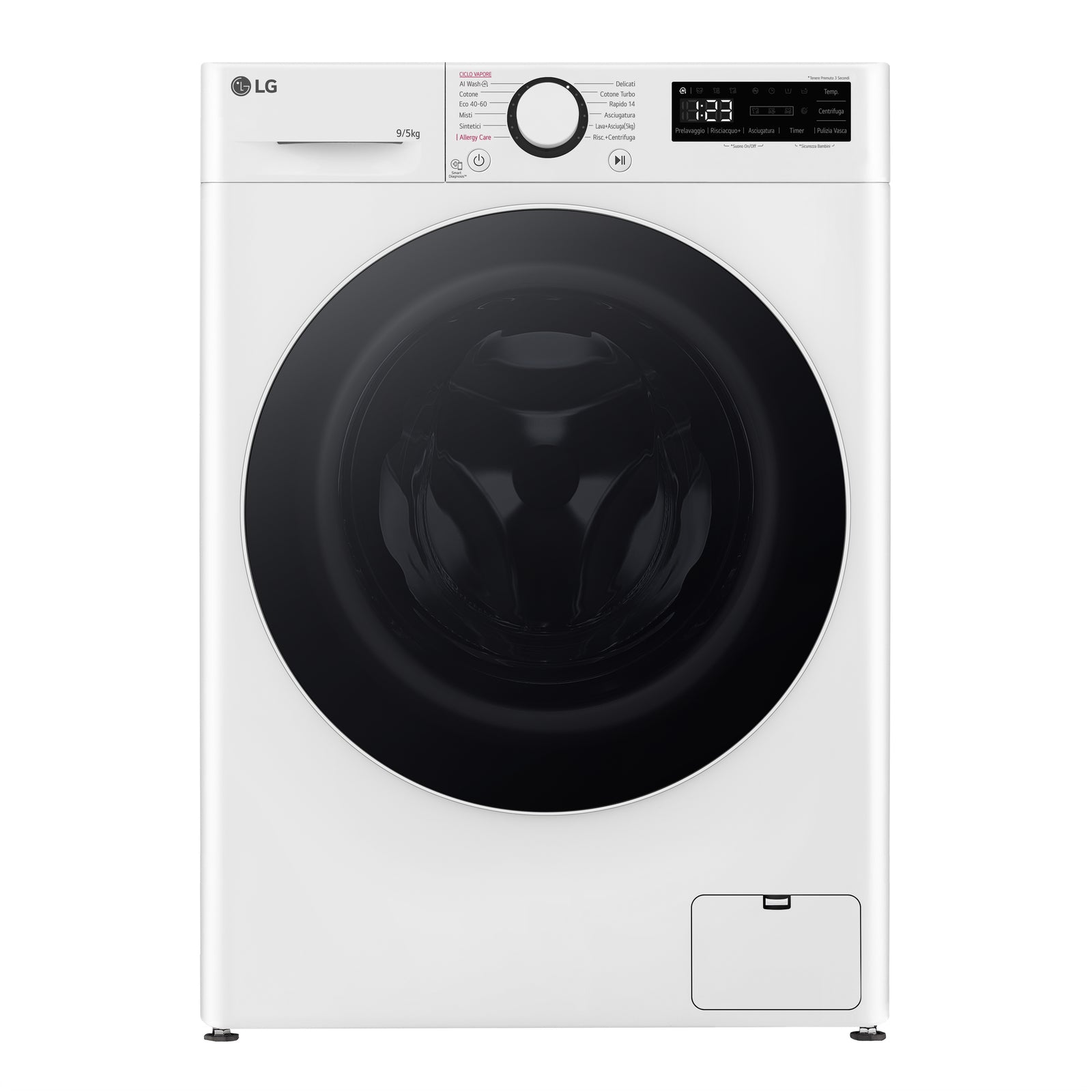 Lavasciuga Libera Installazione Caricamento Frontale LG D2R5S09TSWW Slim 9/5kg AI DD Classe E 1200 giri