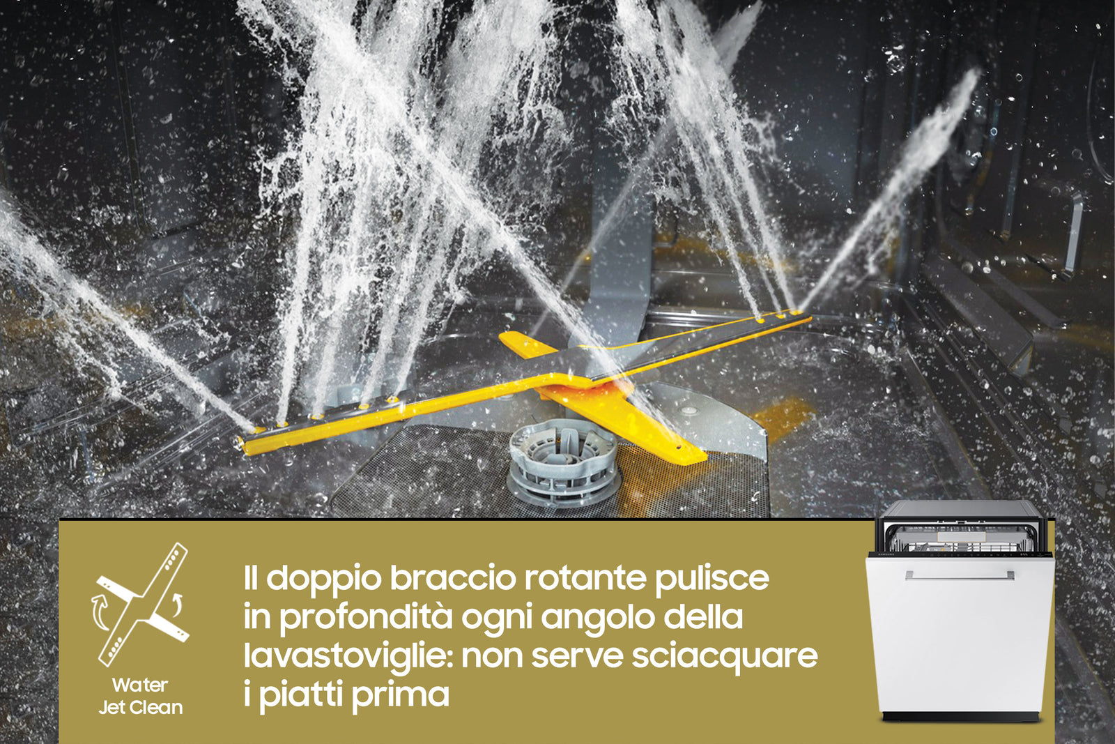 Lavastoviglie Da Incasso a Scomparsa Totale Samsung DW60CG880B00 Serie 8700 14 Coperti Classe A