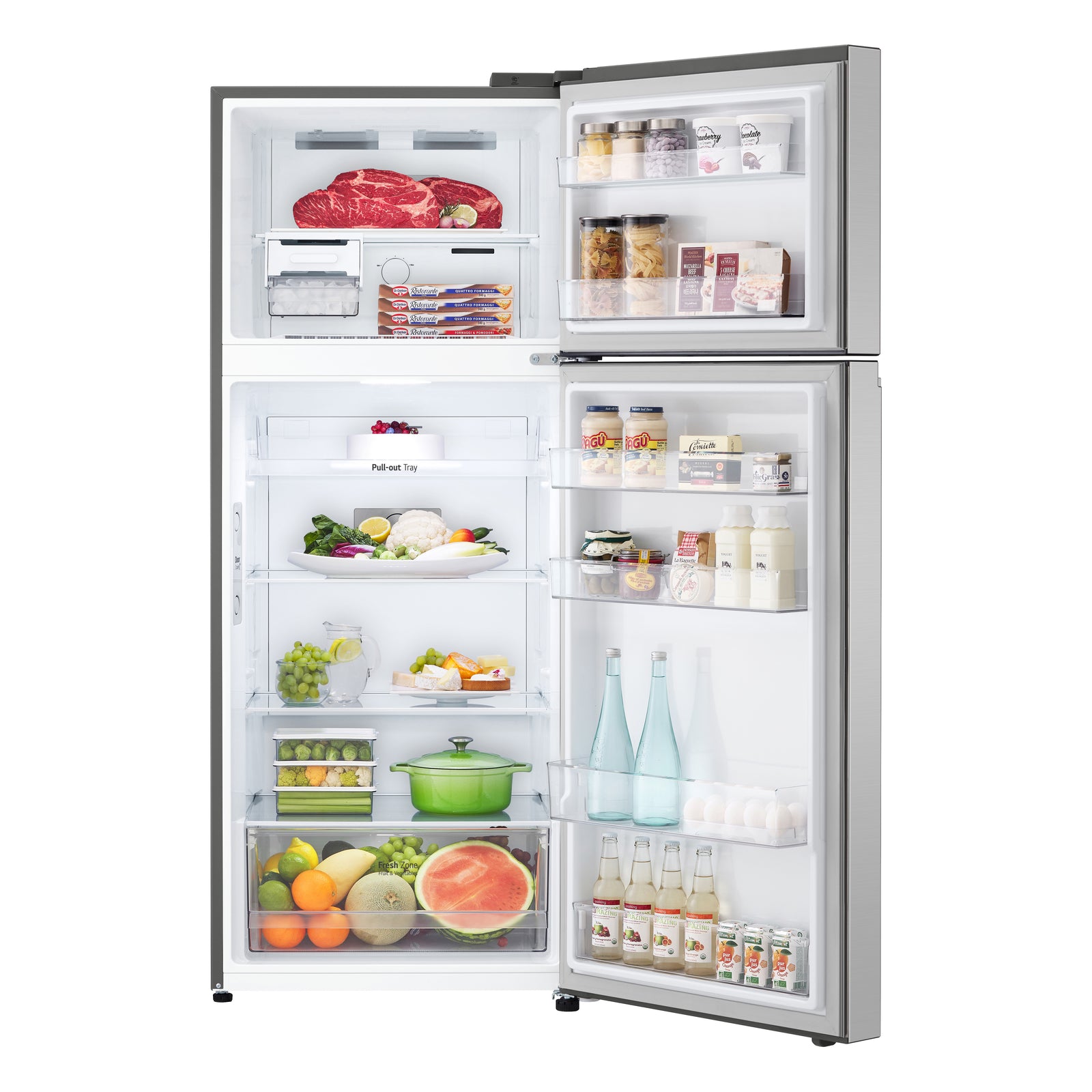 Frigorifero Con Congelatore Libera Installazione LG GTBV36PZGKD 395L Classe E Acciaio