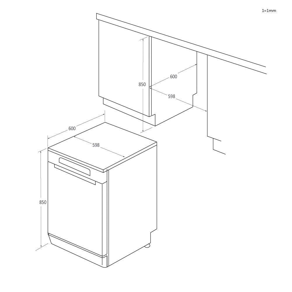 Lavastoviglie Libera installazione Haier XF 5C4M1X 15 coperti C