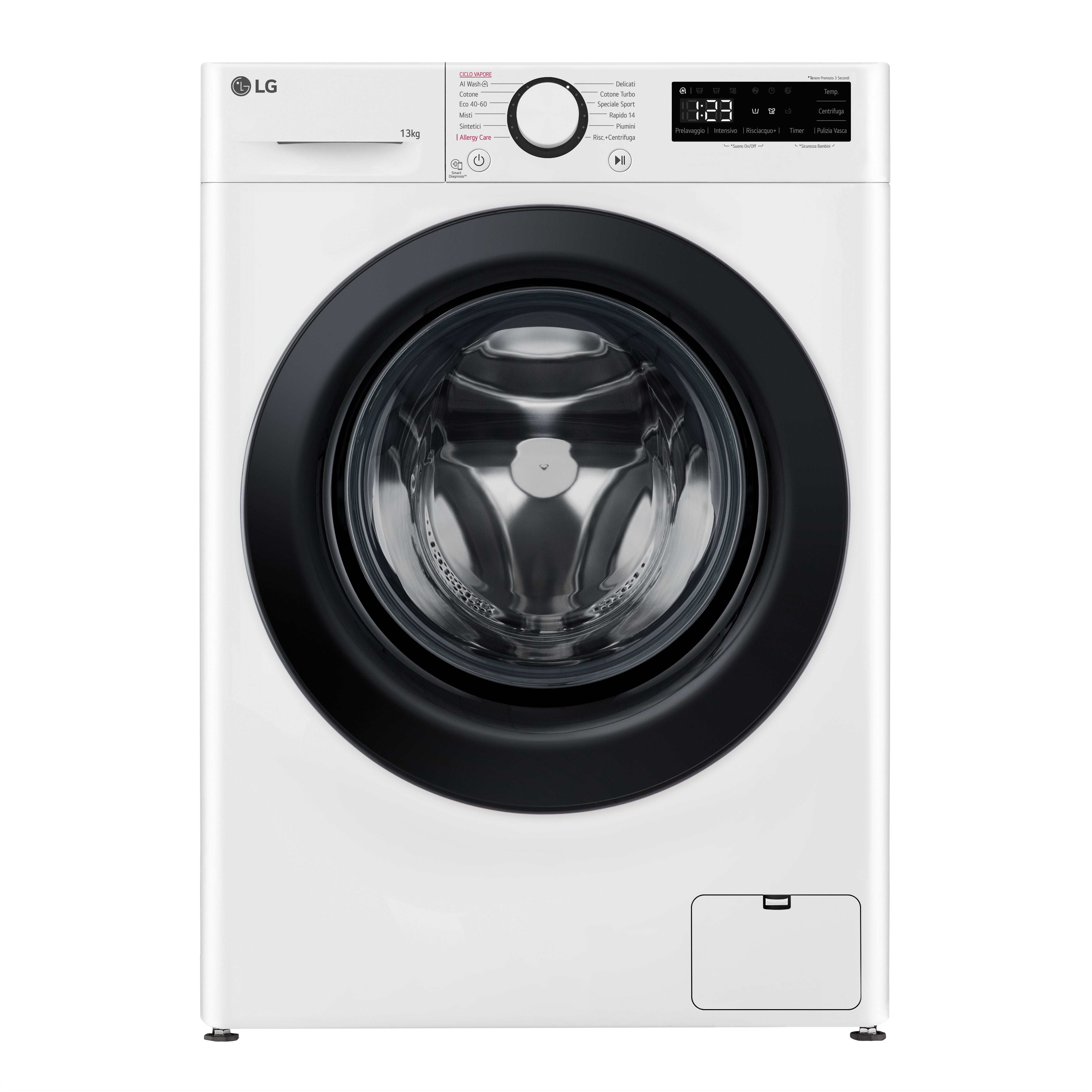 Lavatrice a Vapore Libera Installazione Caricamento Frontale LG F4R3013NSWB 13kg AI DD Classe A 1400 giri/min
