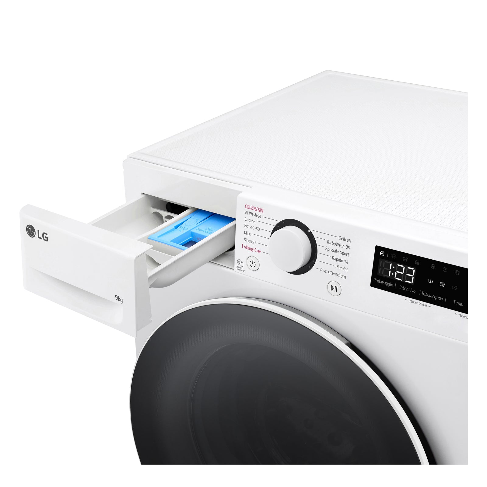 Lavatrice Libera Installazione Caricamento Frontale LG F4R5009TSWW 9kg AI DD Classe A 1400 Giri Bianco Classe A