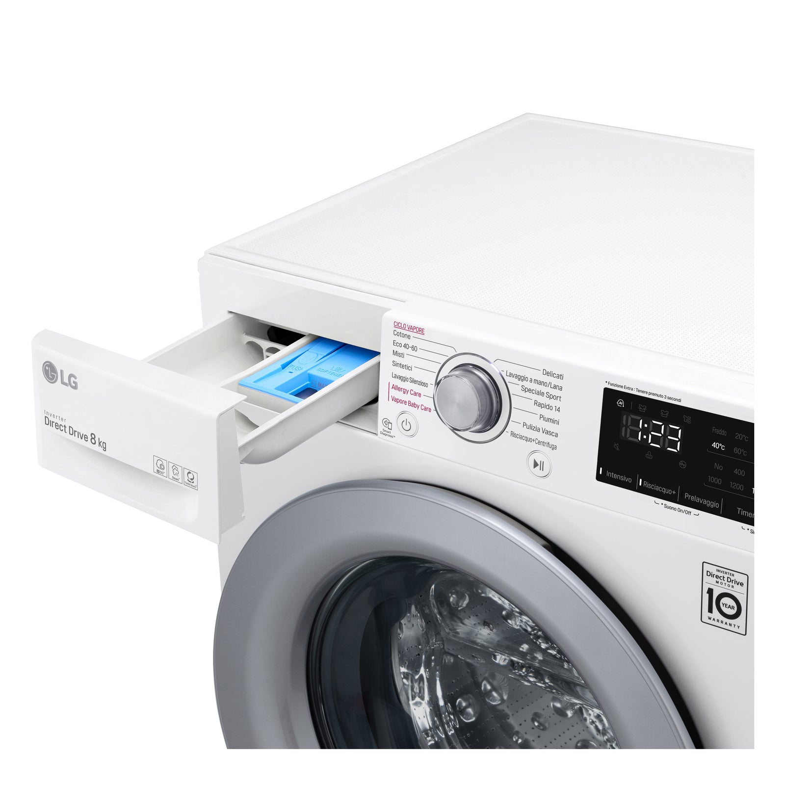 Lavatrice a Vapore Libera Installazione Caricamento Frontale LG Slim AI DDTM F2WV3S7S4E 7 kg Classe D