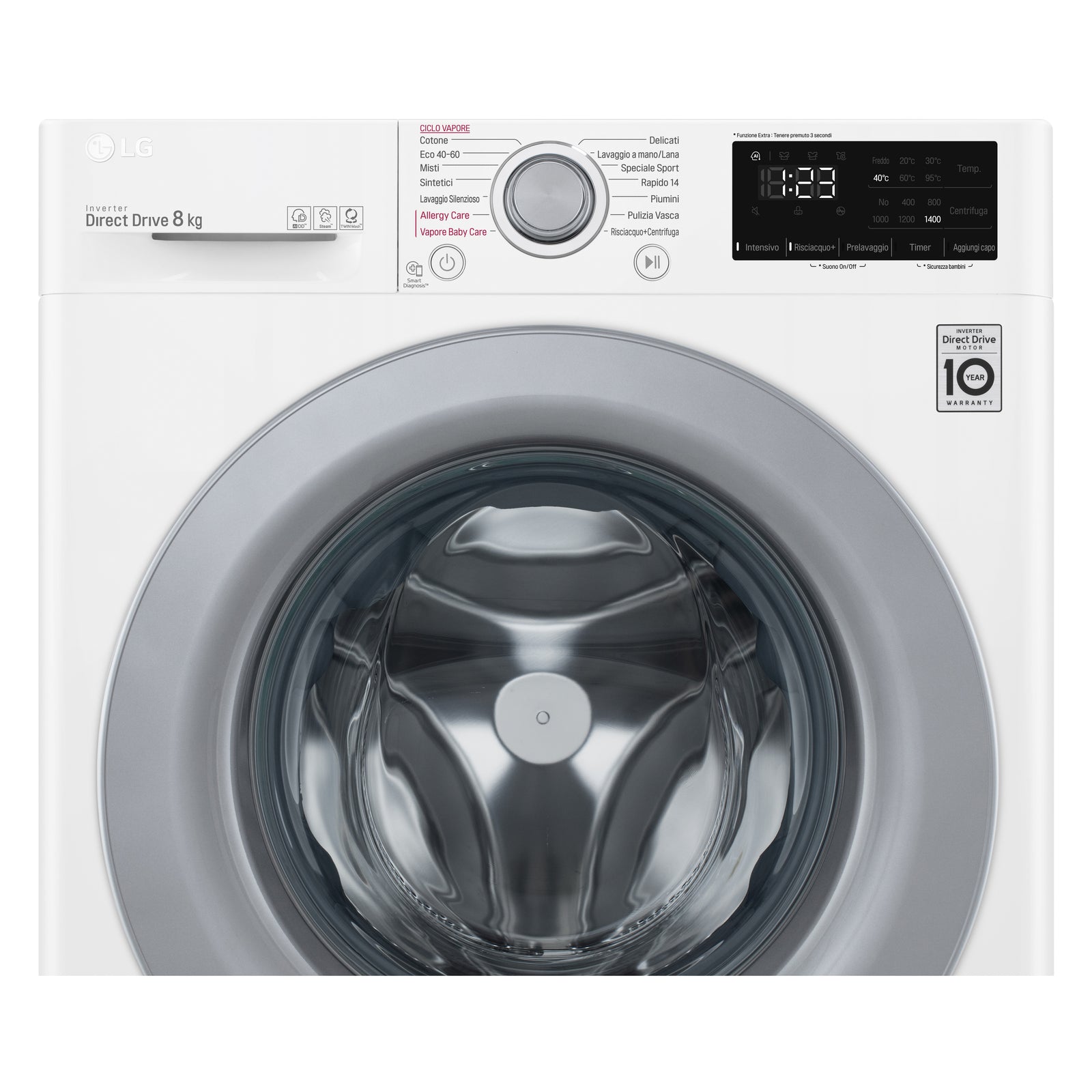 Lavatrice a Vapore Libera Installazione Caricamento Frontale LG Slim AI DDTM F2WV3S7S4E 7 kg Classe D