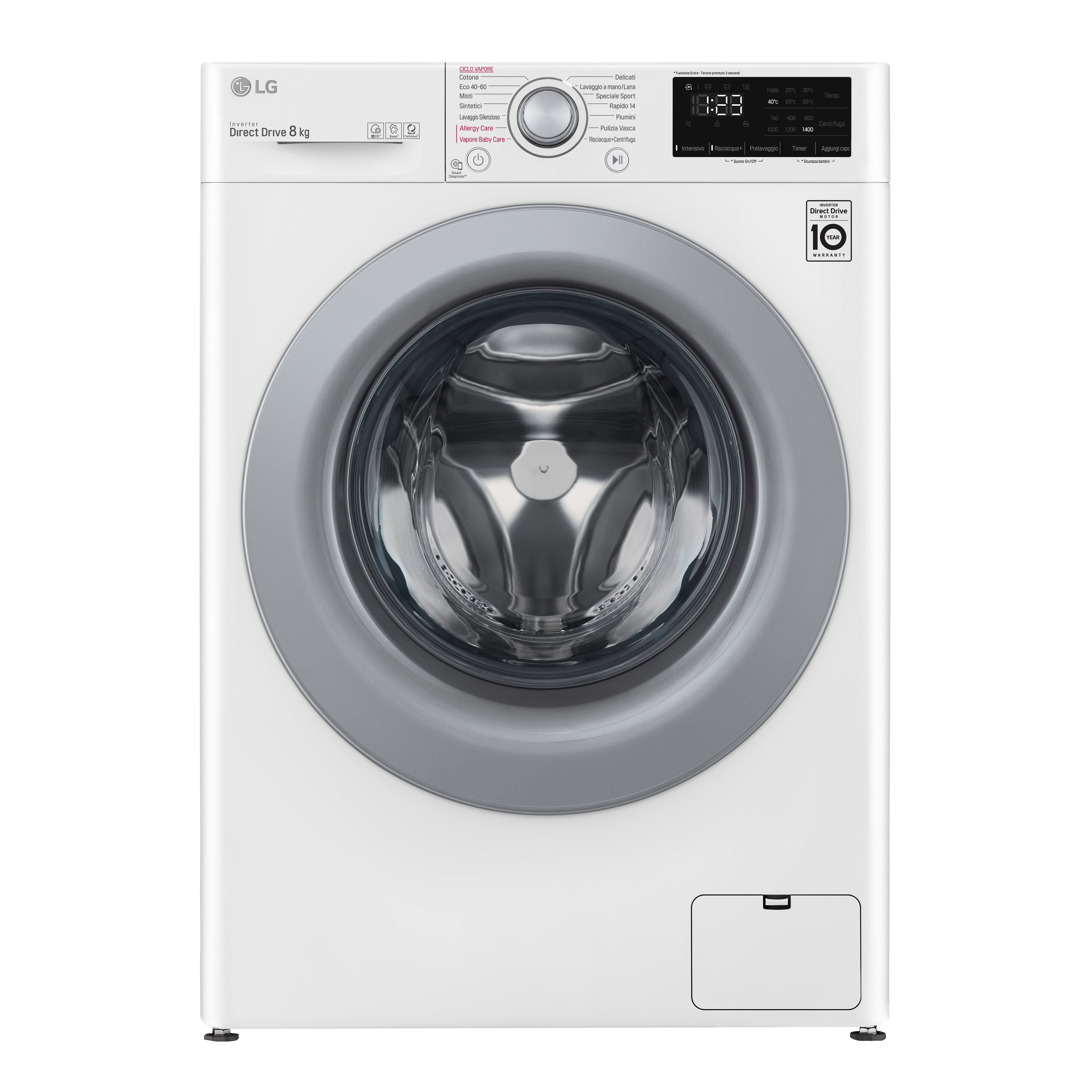 Lavatrice a Vapore Libera Installazione Caricamento Frontale LG Slim AI DDTM F2WV3S7S4E 7 kg Classe D