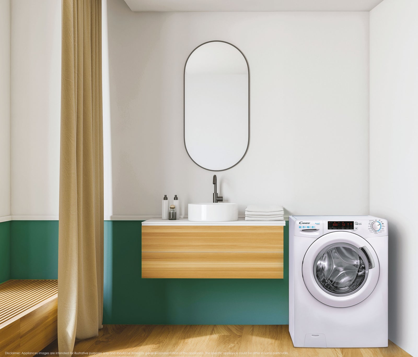 Lavatrice Libera Installazione Caricamento Frontale Candy Smart CSS129TW4-11 9 kg 1200 Giri/min Bianco