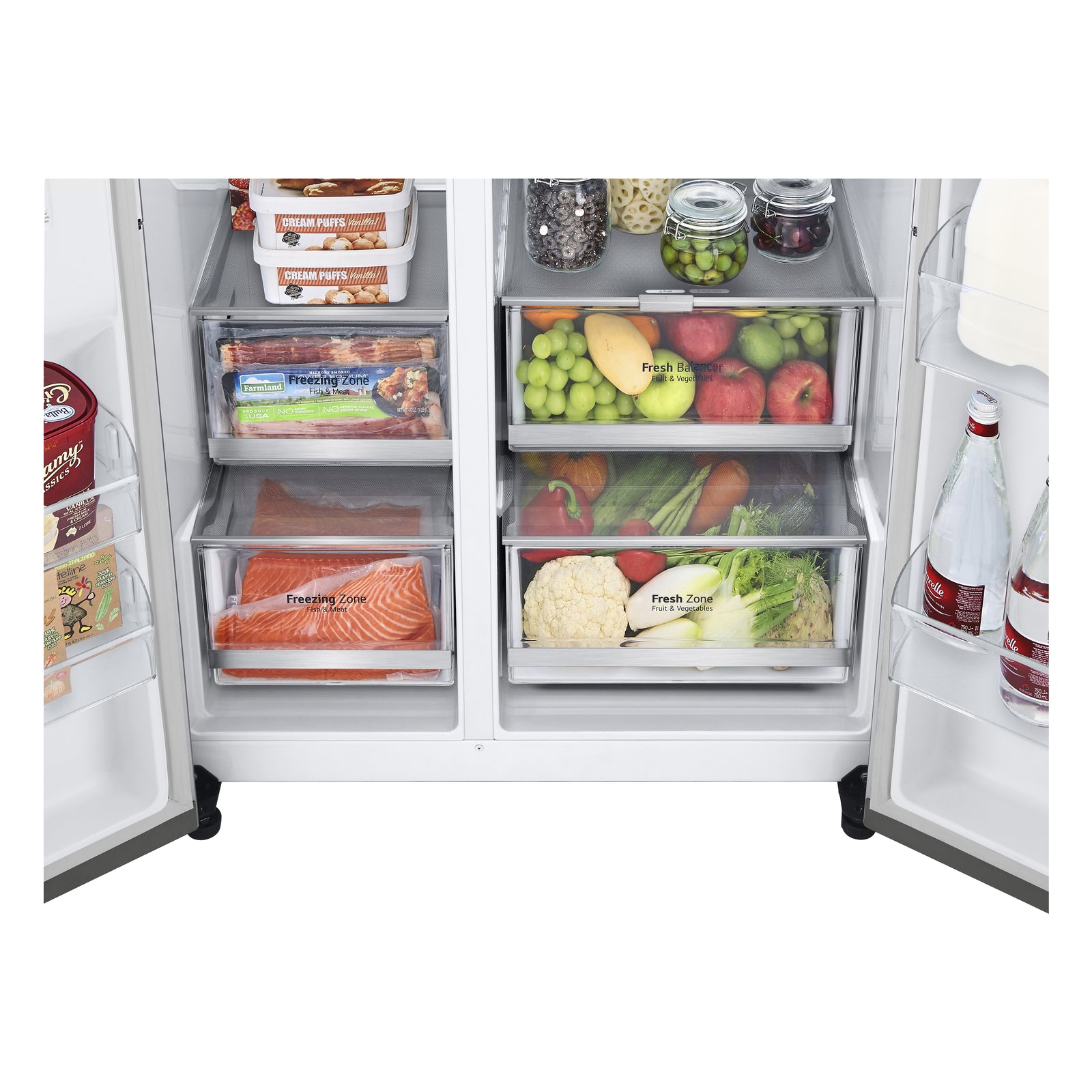 Frigorifero Side-by-Side Libera Installazione LG InstaView GSVV80PYLL 655L Classe E Argento