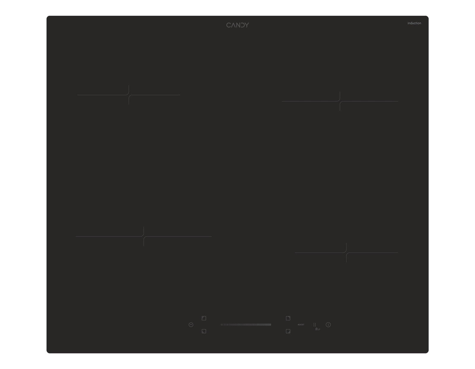 Candy Moderna CI642SCBB 4 Burner(s) Black Built-in Induction Hob 60cm