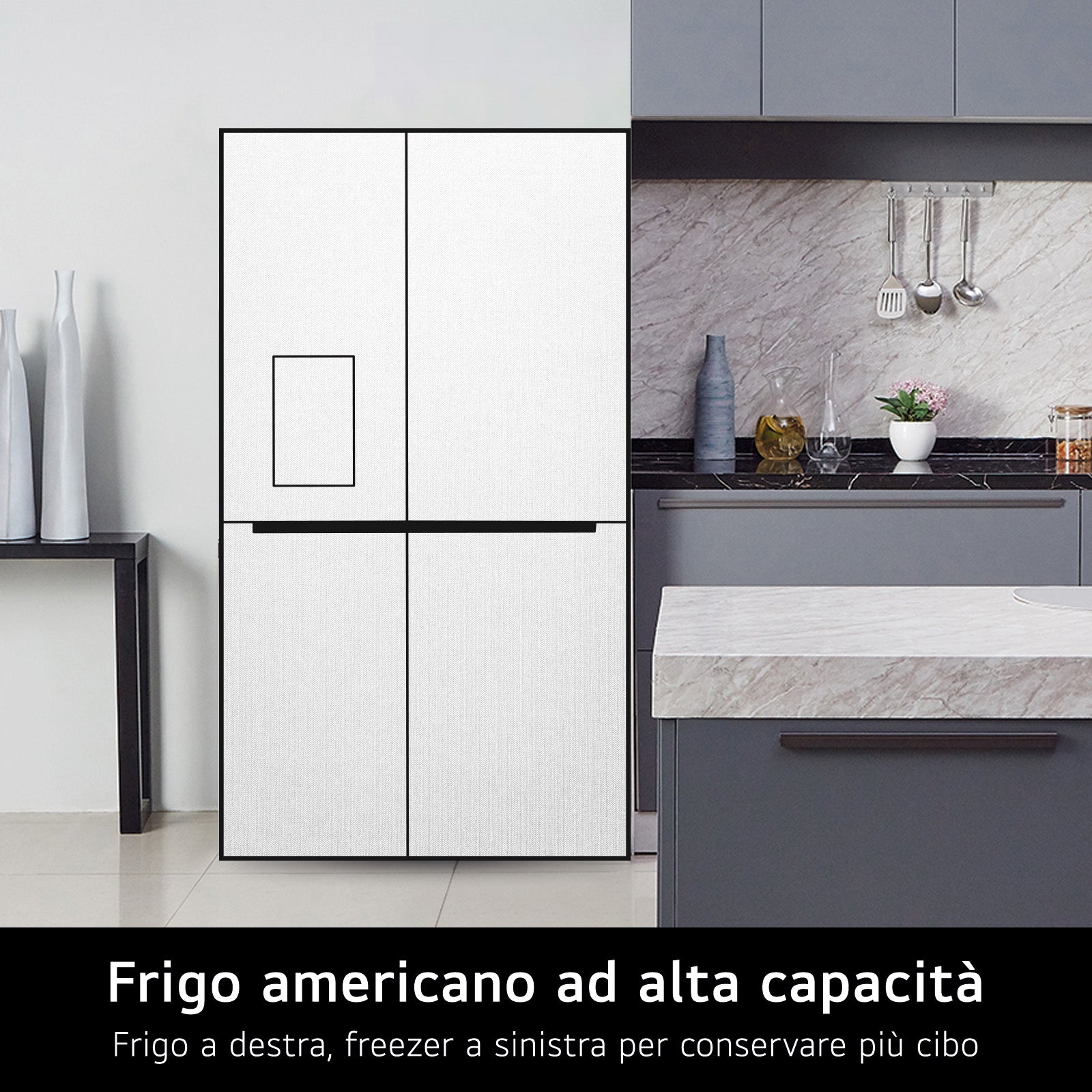 Frigorifero Side-by-Side Libera Installazione LG GSLE81PYBC 628L Classe C Wi-Fi Prime Silver