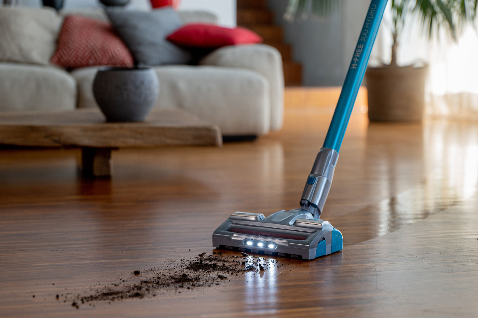 Aspirapolvere 2 in 1 senza filo Hoover FREE HYDRO HF322YHM 011 Grigio e Blu
