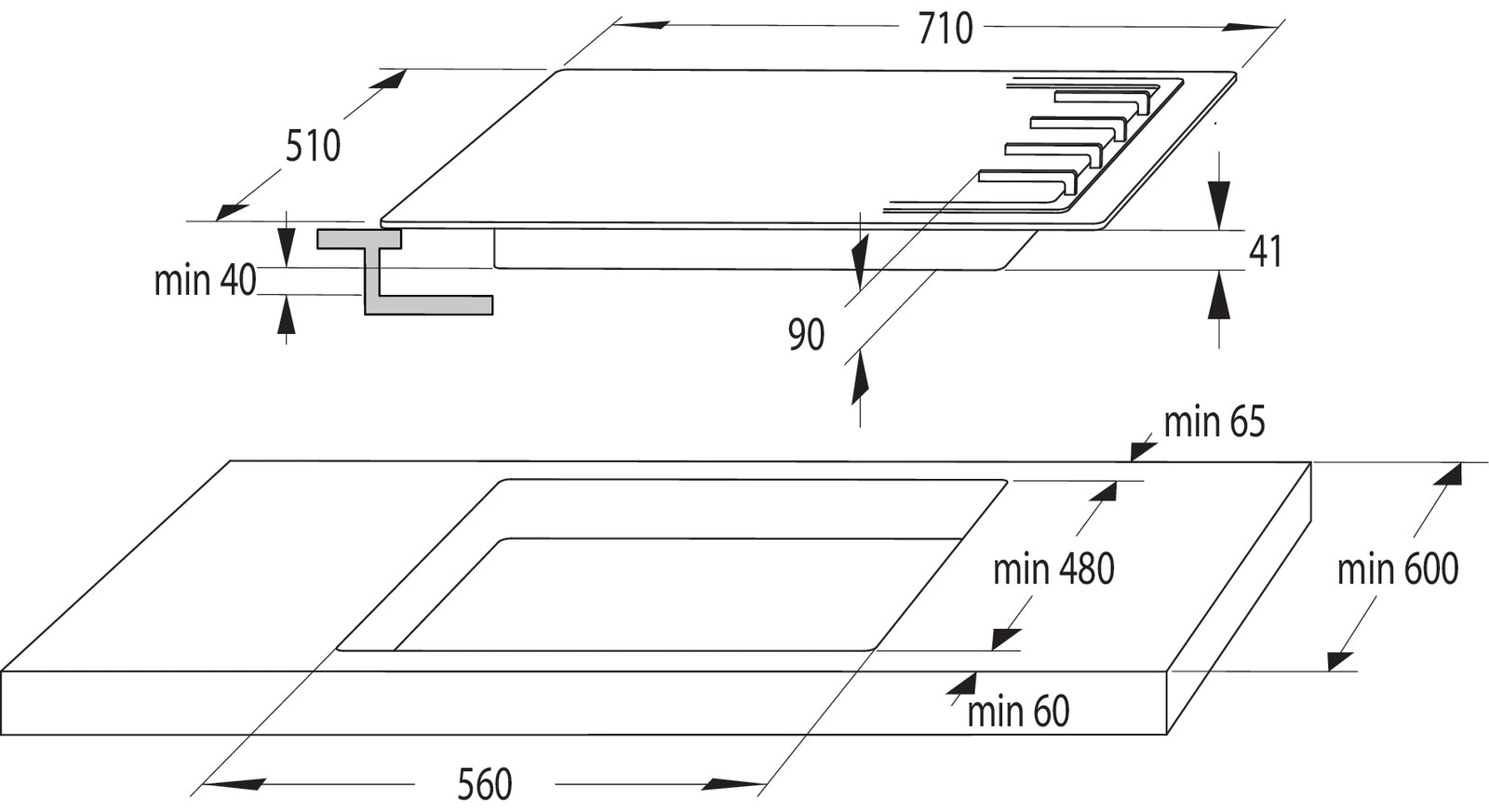 Piano Cottura a Gas Hisense GM773XF 70 cm Colore Inox 5 Zone Griglie In Ghisa