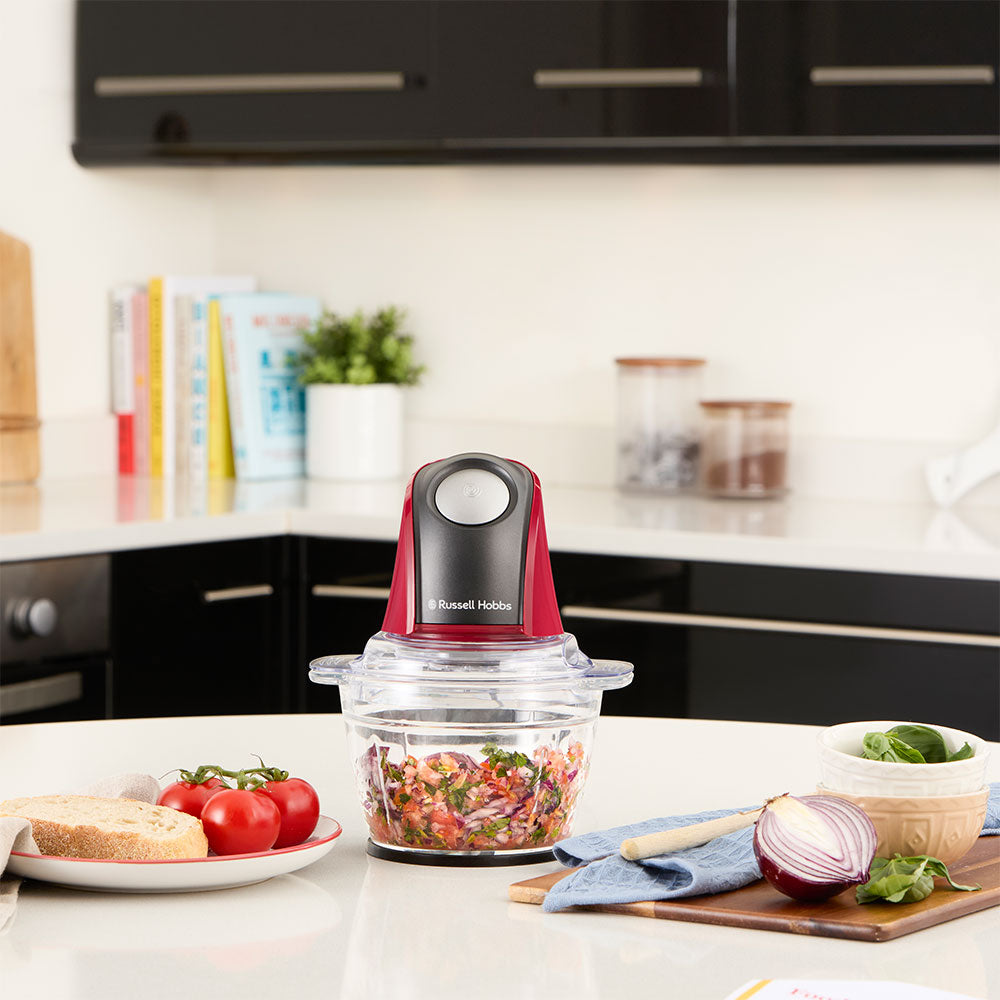 Tritatutto Elettrico Russell Hobbs 27130-56 0,5L 200 W Nero, Rosso, Trasparente