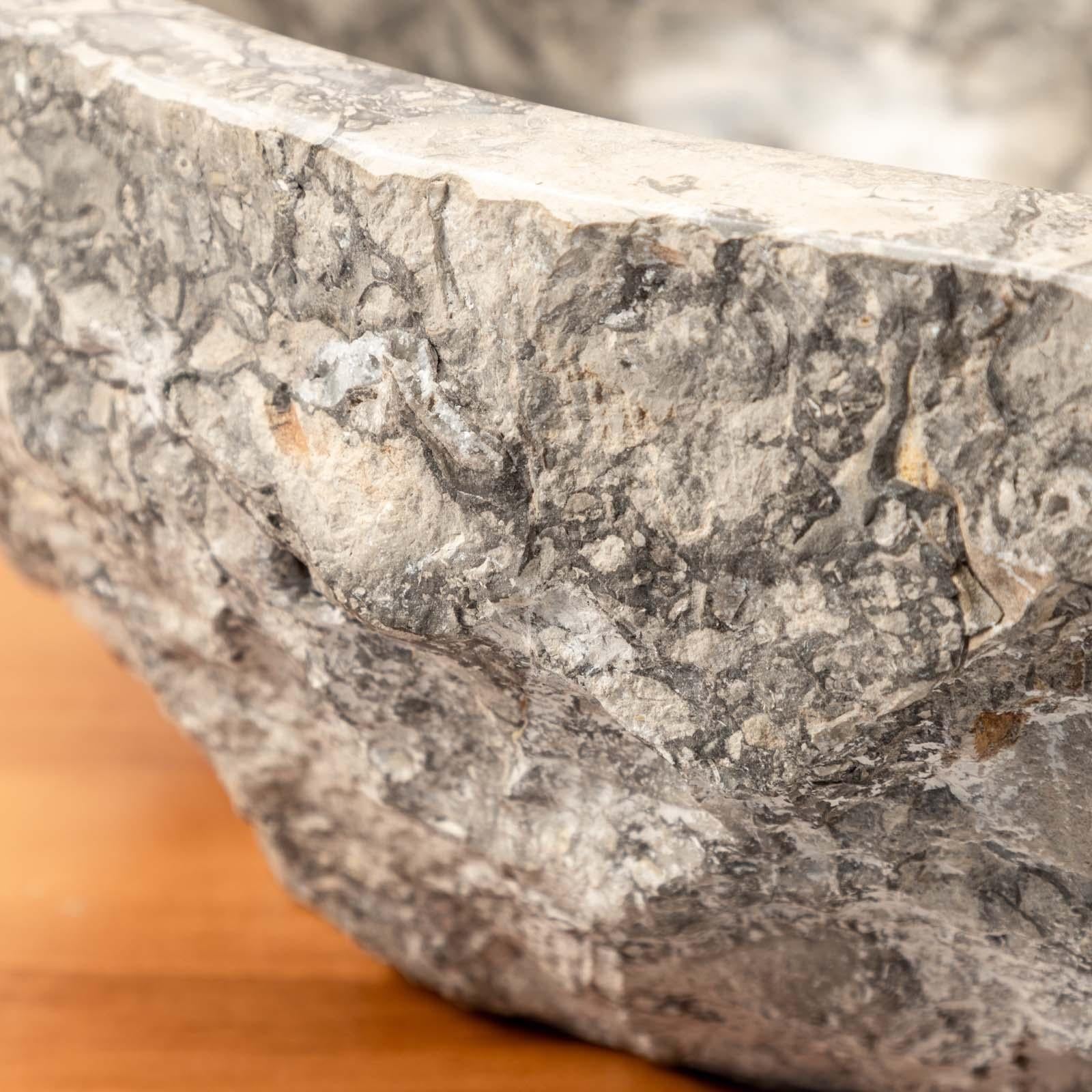 DEGHI Lavabo da Appoggio Serie Artizan 40-50 cm - Marmo Martellato Grigio Chiaro - Cod. LAP-29G **PROMO**