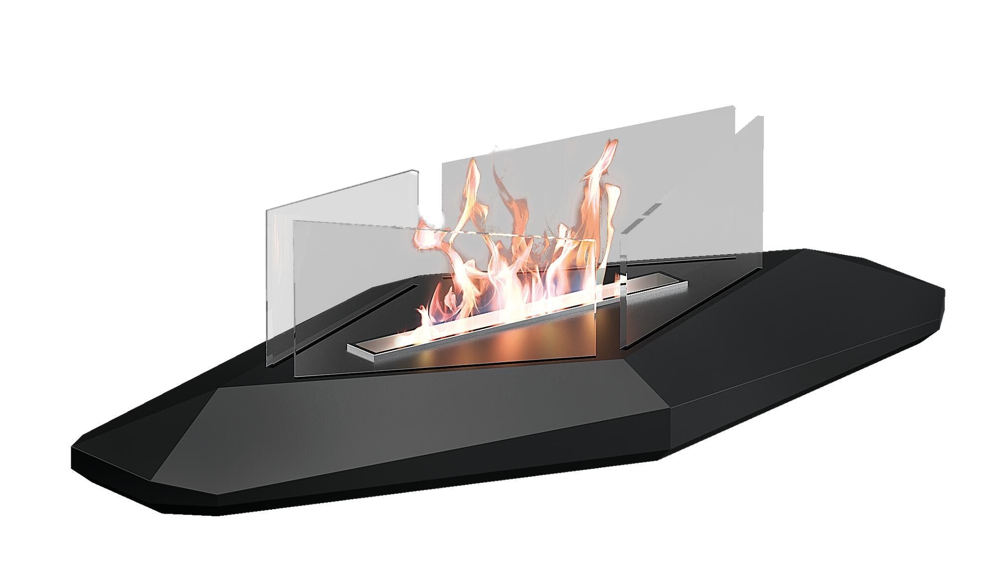 TECNOAIR SYSTEM Camino a Bioetanolo Ruby Da Tavolo Modello BOSTON Da 1,2 kW - Colore Nero