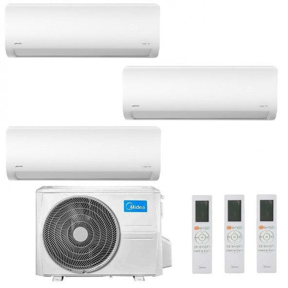 Condizionatore Climatizzatore Midea Trial Split Inverter R-32 Xtreme Pro Green 12000+12000+12000 BTU Con M4OE-28HFN8-Q Wi-Fi Incluso