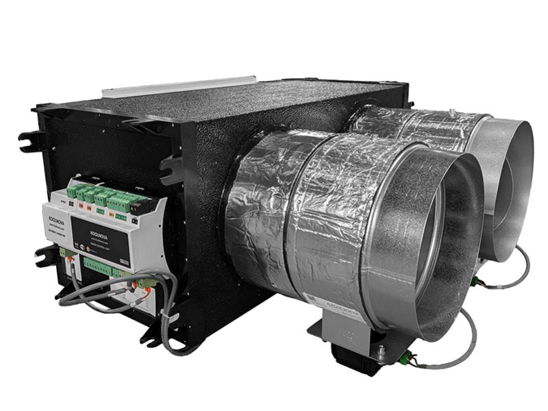 AIR CONTROL Plenum Cablato Motorizzato 2 Stacchi Diametro 150 - Interfaccia a Filo + Kit Comando Radio