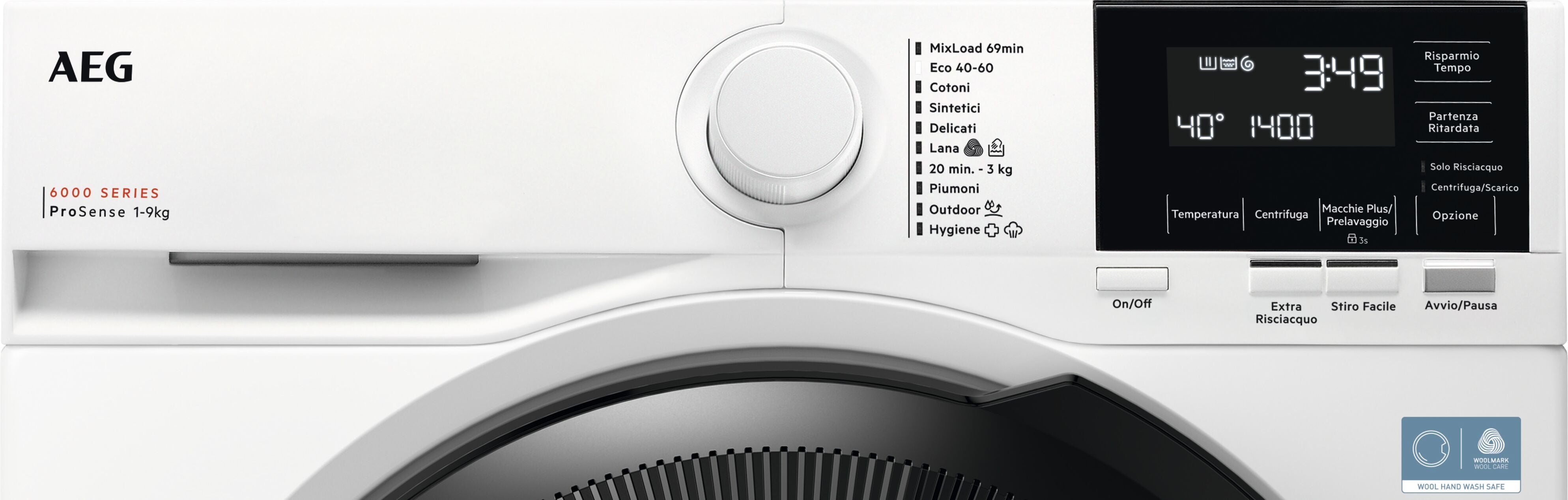 Lavatrice Libera Installazione Caricamento Frontale AEG Serie 6000 ProSense LR6FG94 9 Kg Bianco Classe A