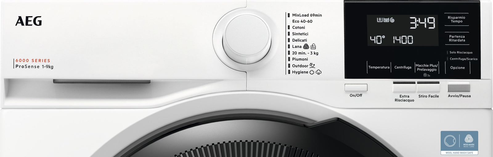 Lavatrice Libera Installazione Caricamento Frontale AEG Serie 6000 ProSense LR6FG94 9 Kg Bianco Classe A