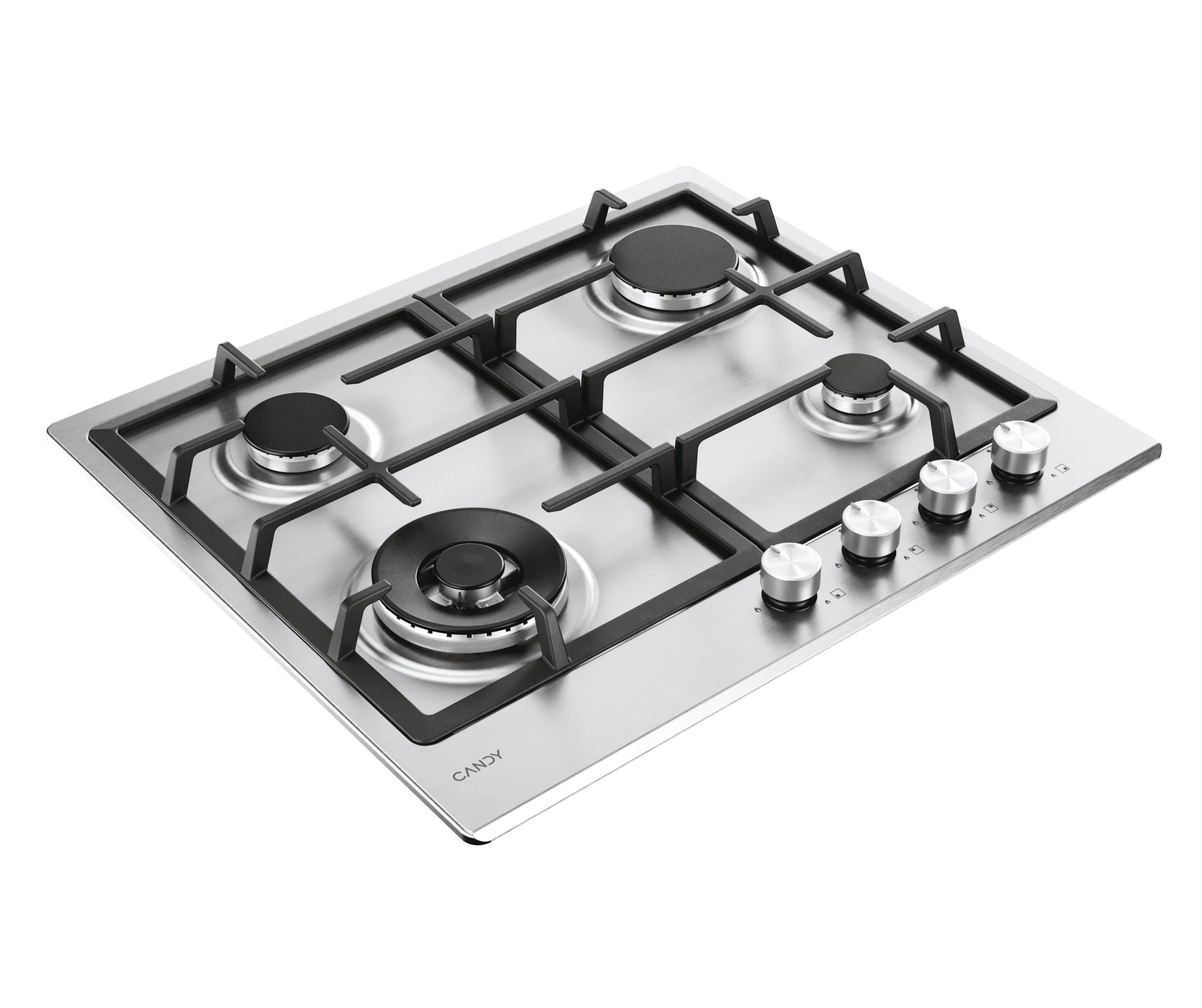 Piano Cottura a Gas Da Incasso Candy Moderna CHG6BF4WTX Acciaio Inox 60 cm Gas 4 Fornello(i)