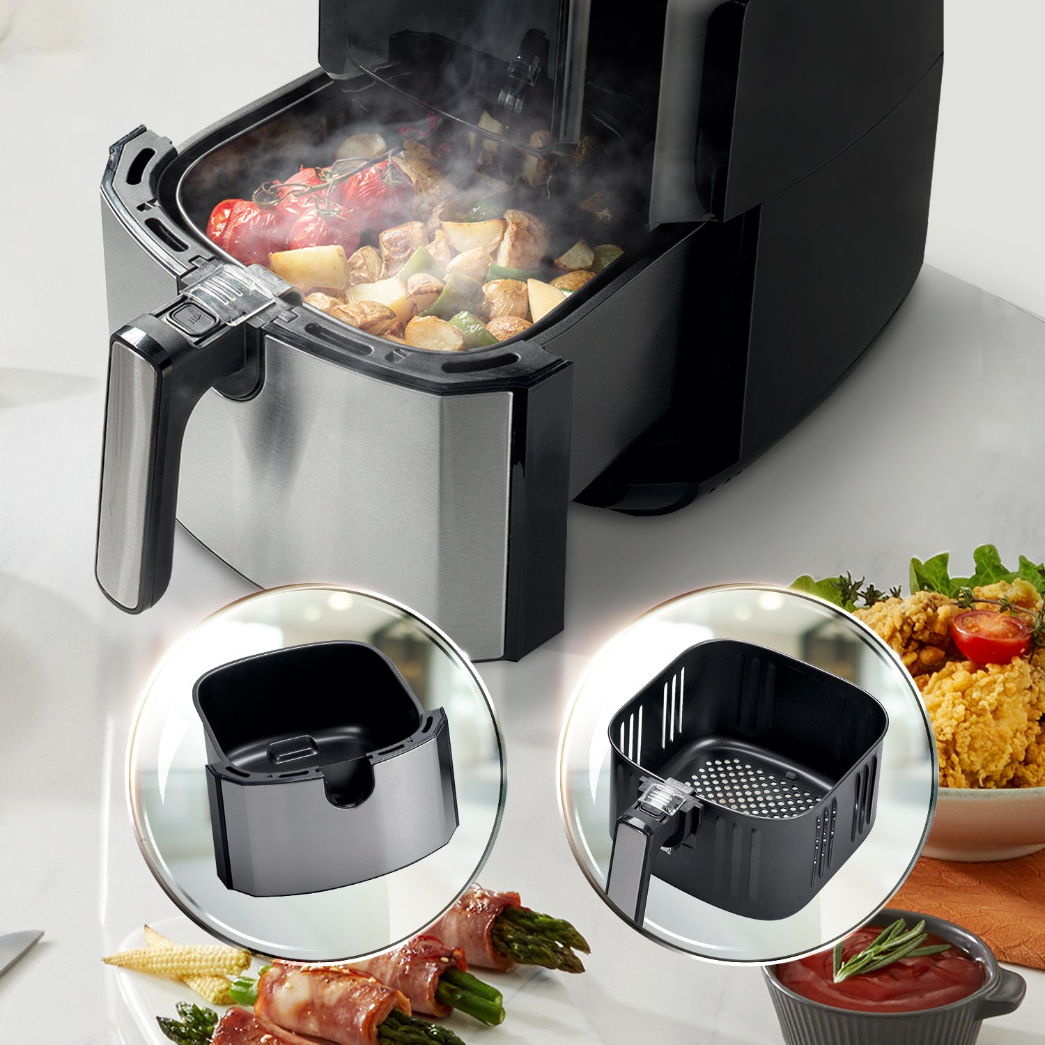 Friggitrice ad Aria Calda Hisense H06AFBS1S3 Singolo 5L 1700 W Nero