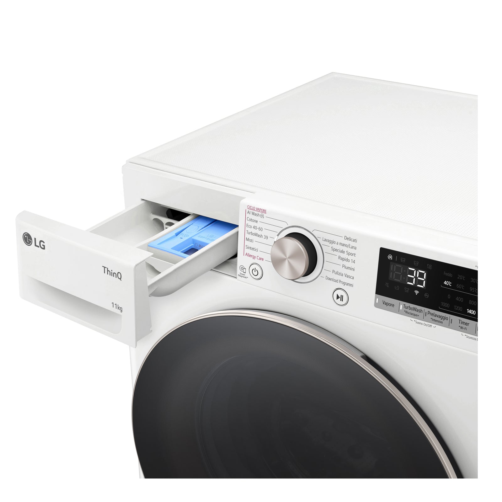 Lavatrice a Vapore Libera Installazione Caricamento Frontale LG F4R7011TSWG 11kg Classe A 1400 giri Bianco