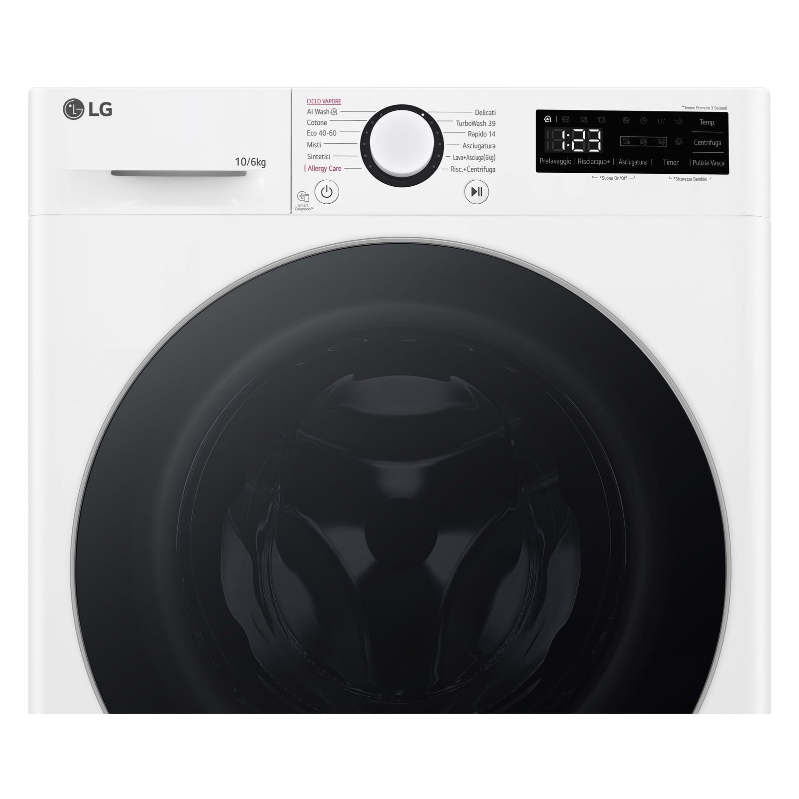 Lavasciuga Libera Installazione Serie R5 LG D4R5010TSWS 10/6kg AI DD Classe D 1400 giri/min Bianca