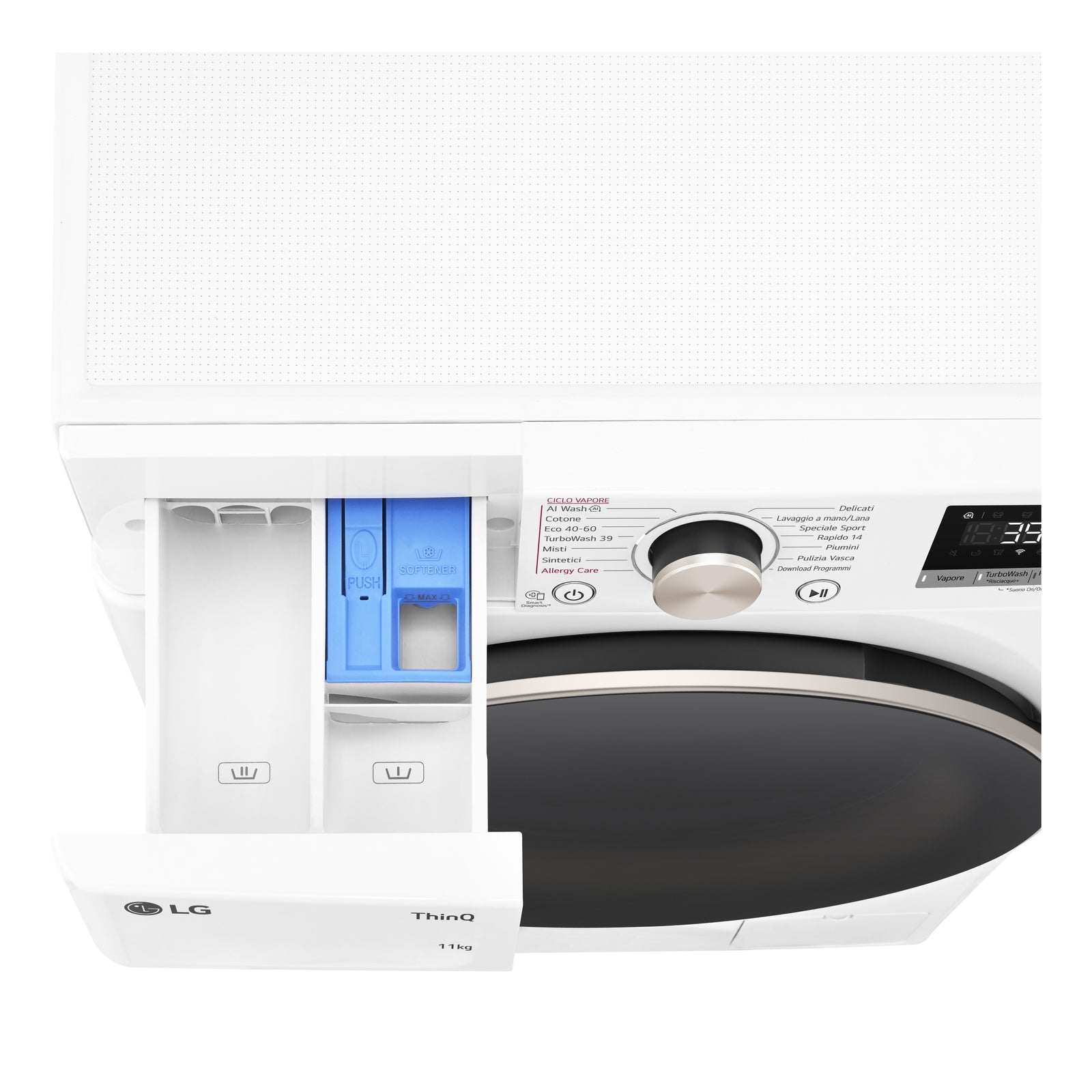 Lavatrice a Vapore Libera Installazione Caricamento Frontale LG F4R7011TSWG 11kg Classe A 1400 giri Bianco