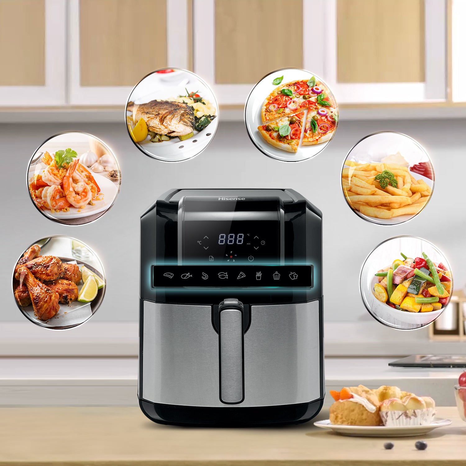 Friggitrice ad Aria Calda Hisense H06AFBS1S3 Singolo 5L 1700 W Nero
