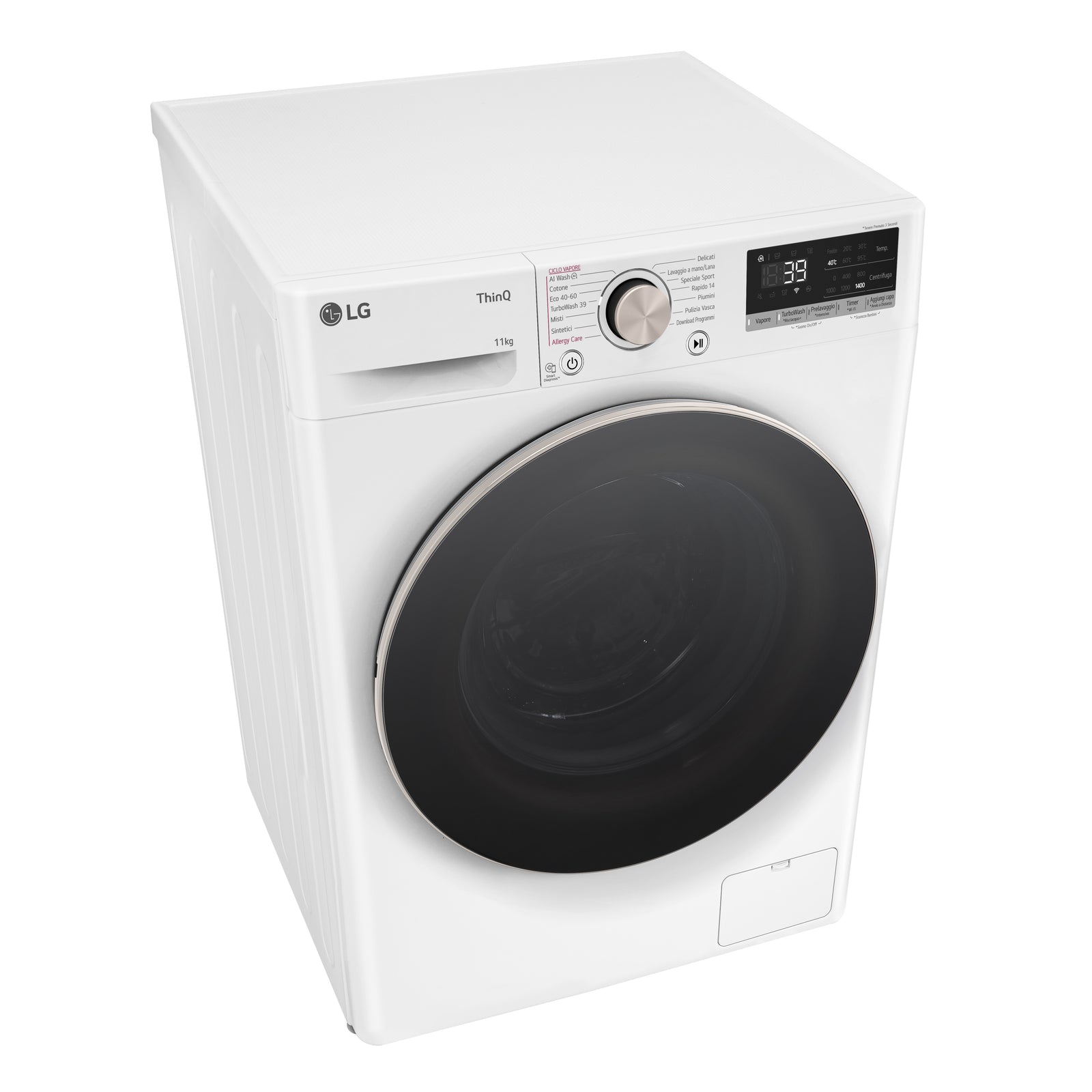 Lavatrice a Vapore Libera Installazione Caricamento Frontale LG F4R7011TSWG 11kg Classe A 1400 giri Bianco